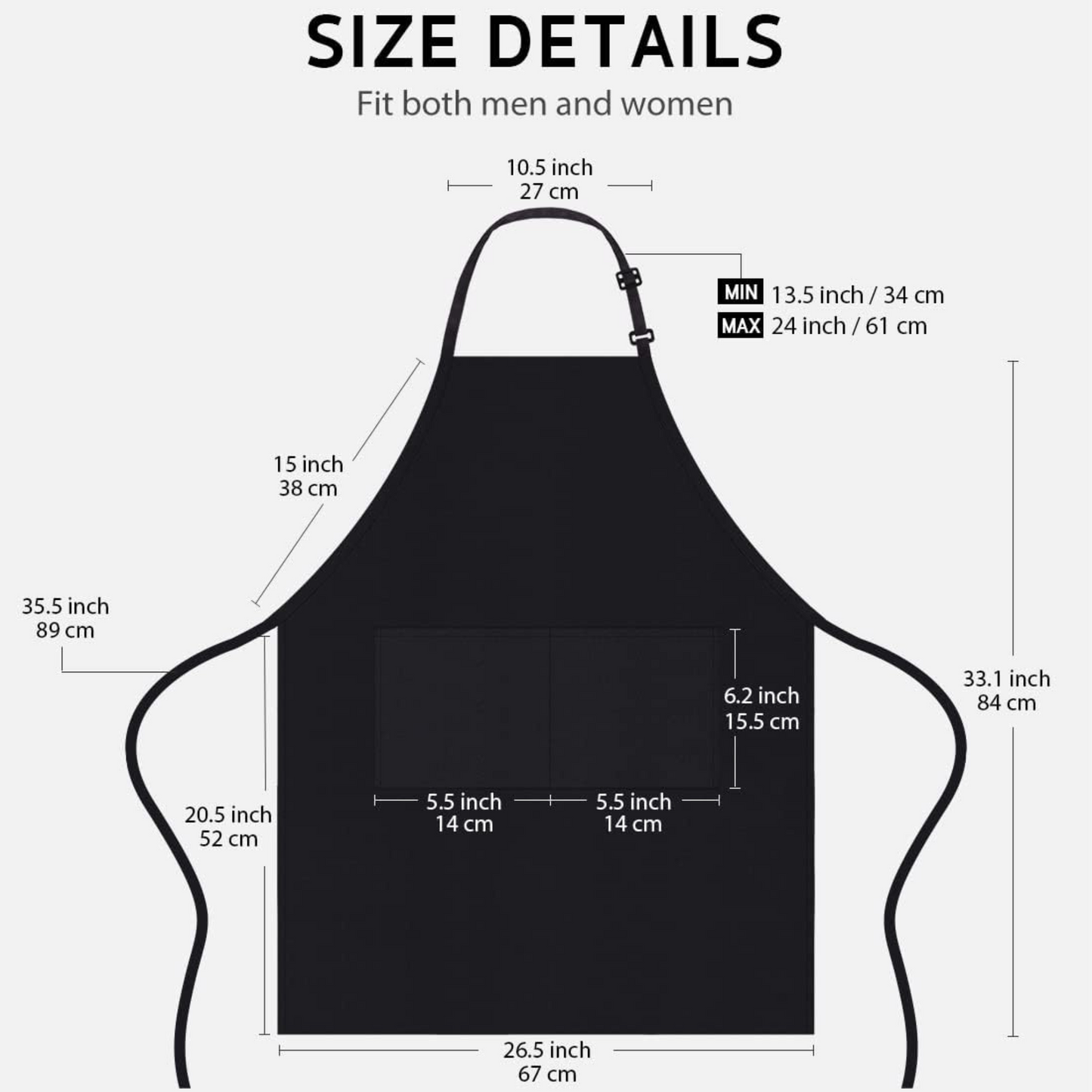 Caszkins Clothing Co Apron Size Details
