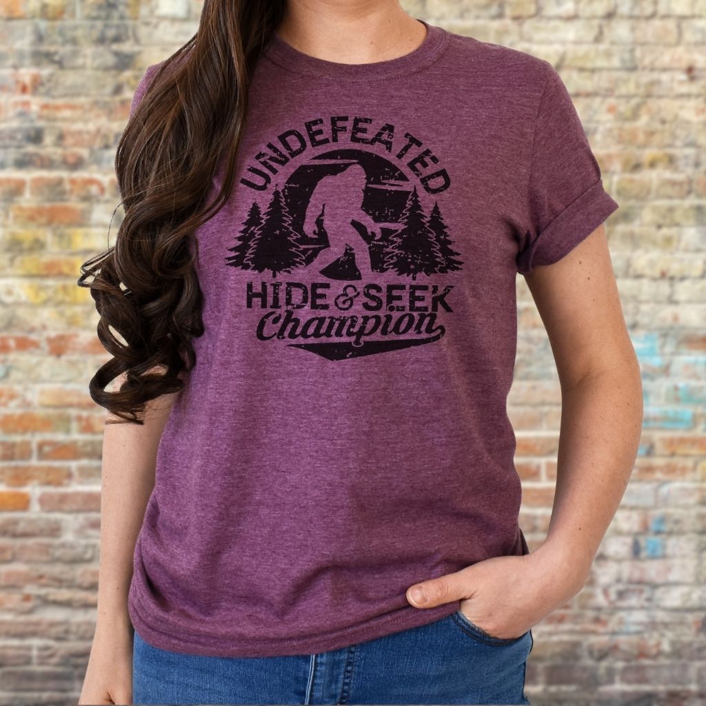 Funny Sasquatch graphic tee for believers