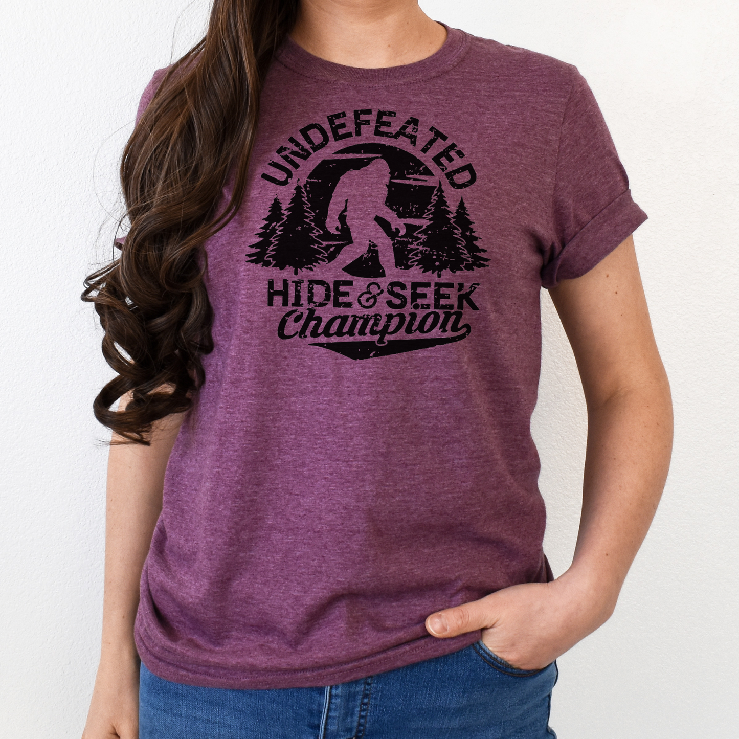 Funny Sasquatch graphic tee for believers