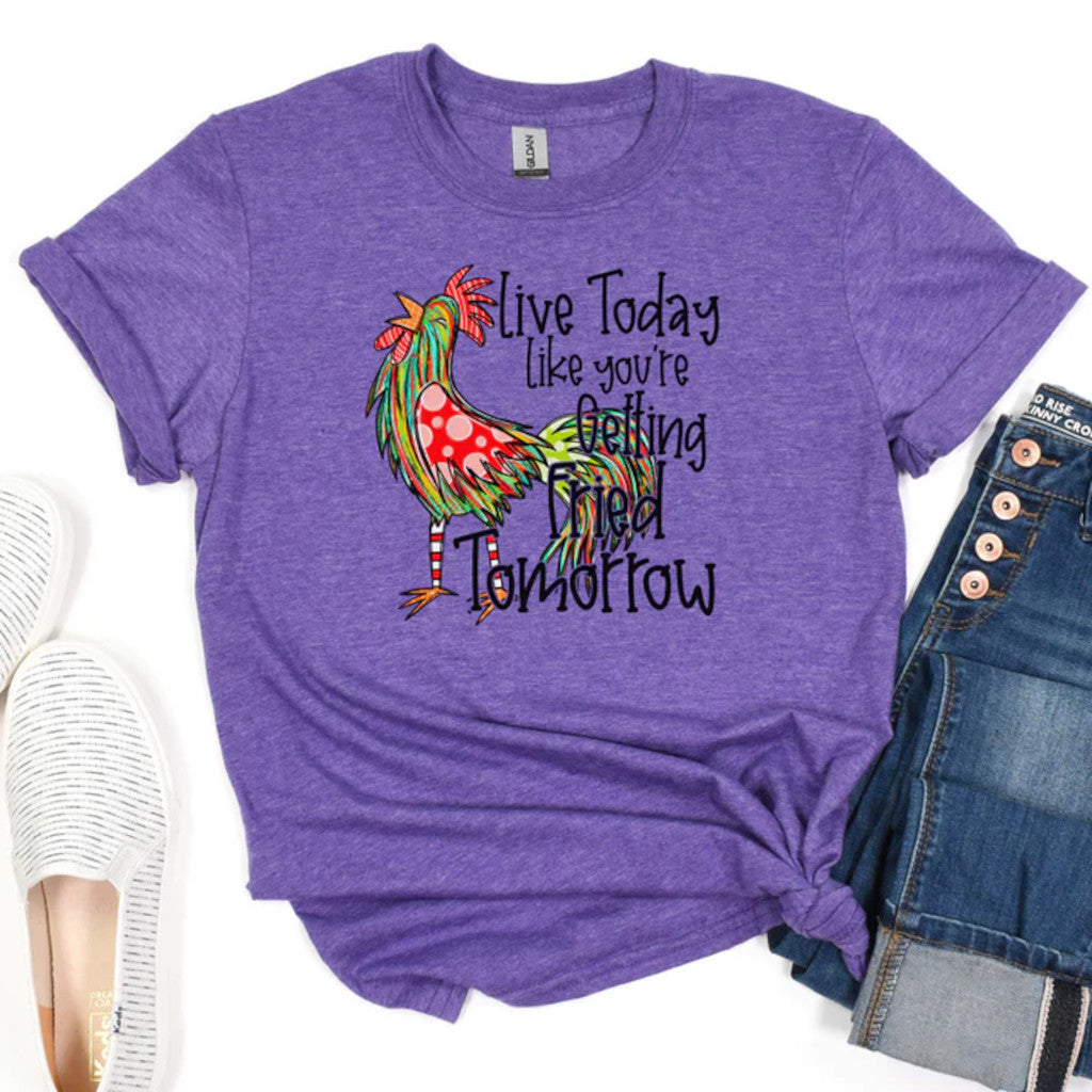 ladies chicken humor t-shirt
