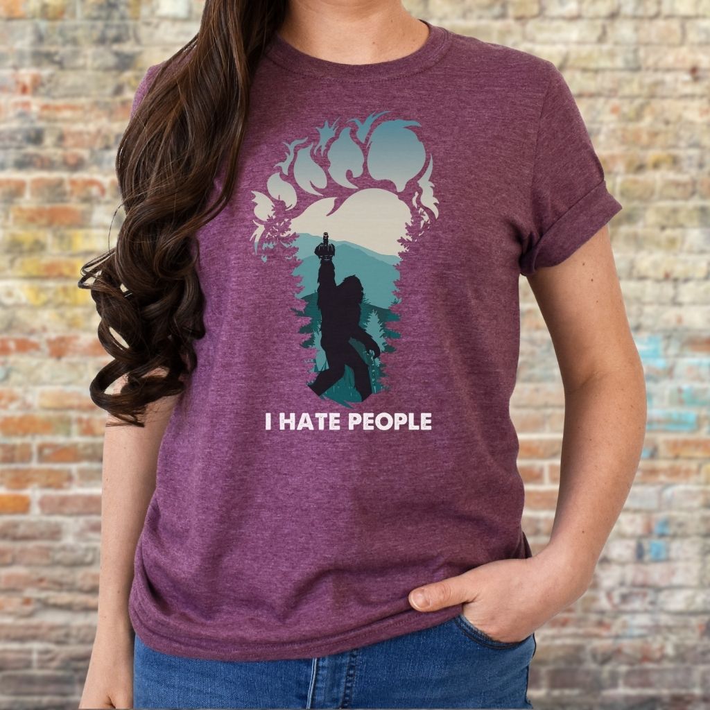 sarcastic Sasquatch middle finger tee