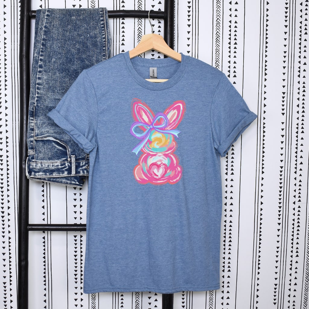 Soft and cozy spring t-shirt with Easter bunny print
