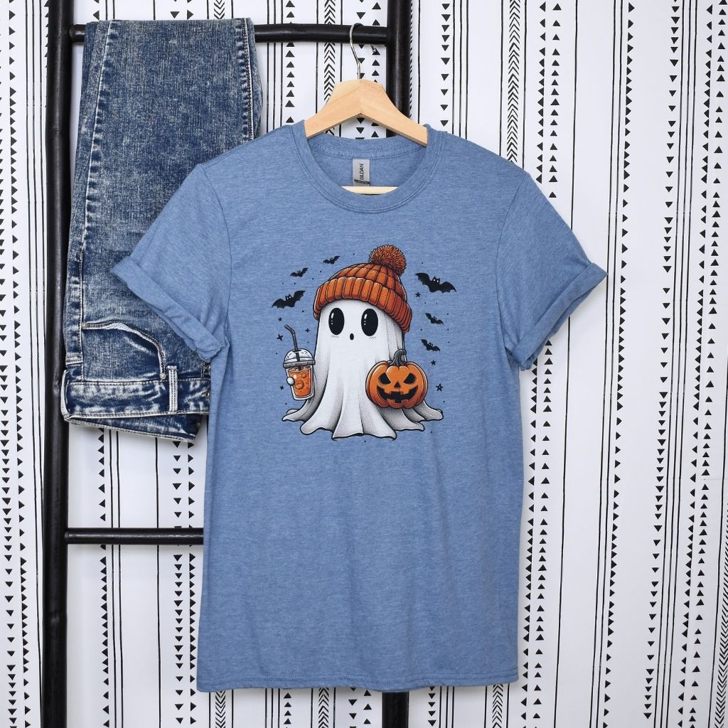 trendy halloween shirt with ghost design