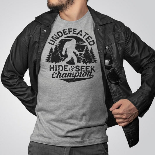 Bigfoot hide and seek champion t-shirt design