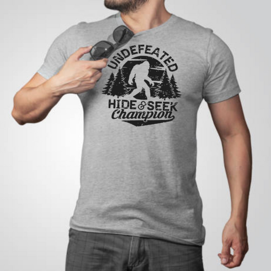 Bigfoot hide and seek champion t-shirt design