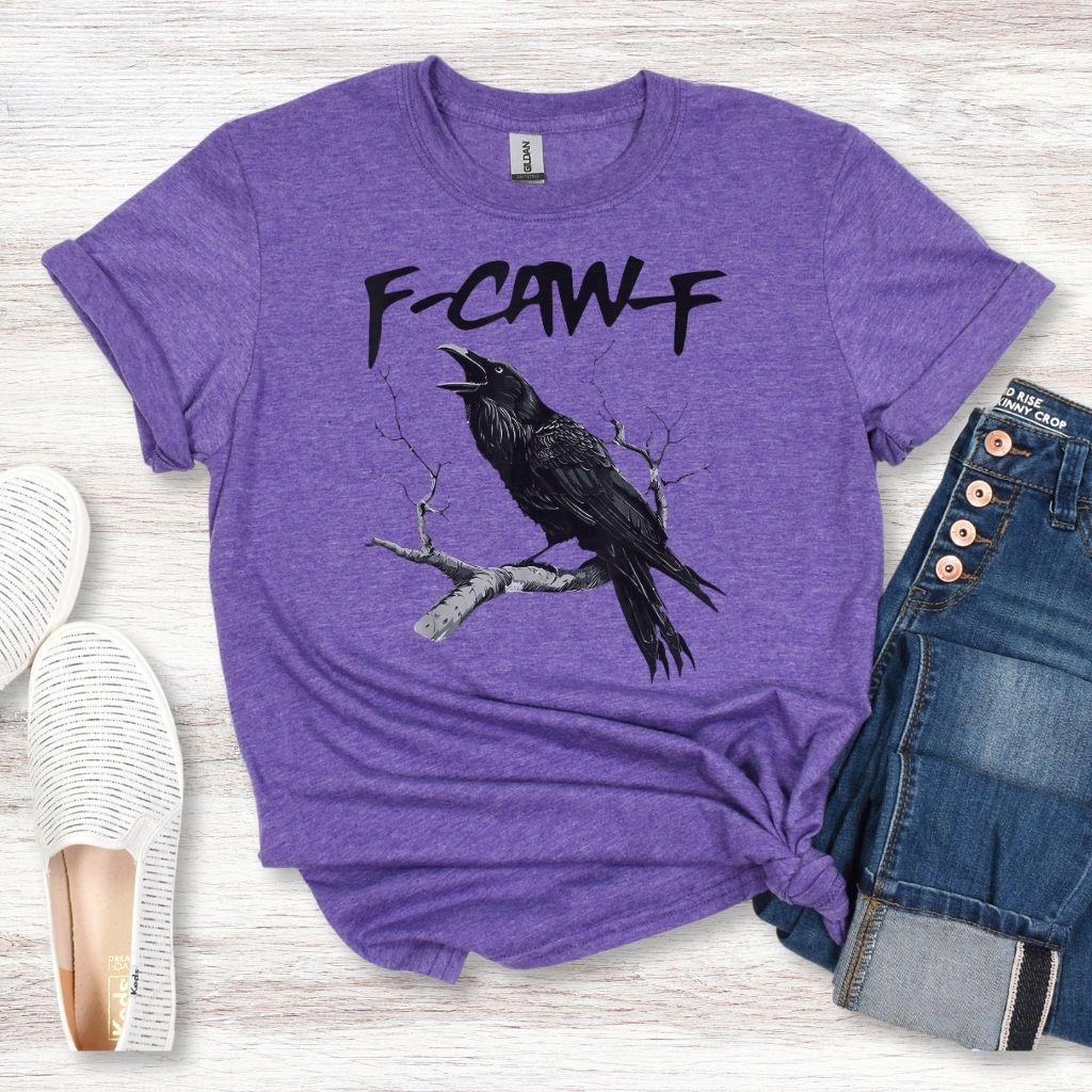 bold F-Caw-F raven design unisex tee