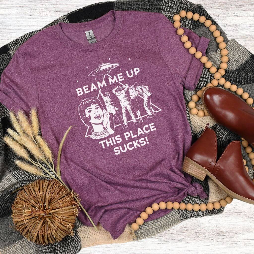 Bold UFO humor shirt for everyday style