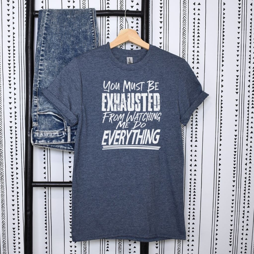 Comfortable crewneck tee with funny saying