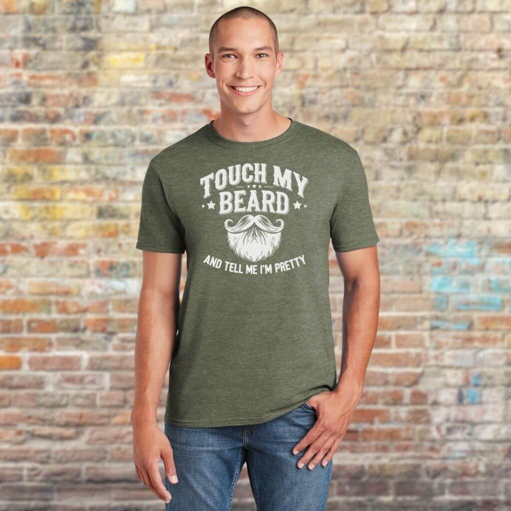 Comfortable polyester cotton blend beard humor shirt 