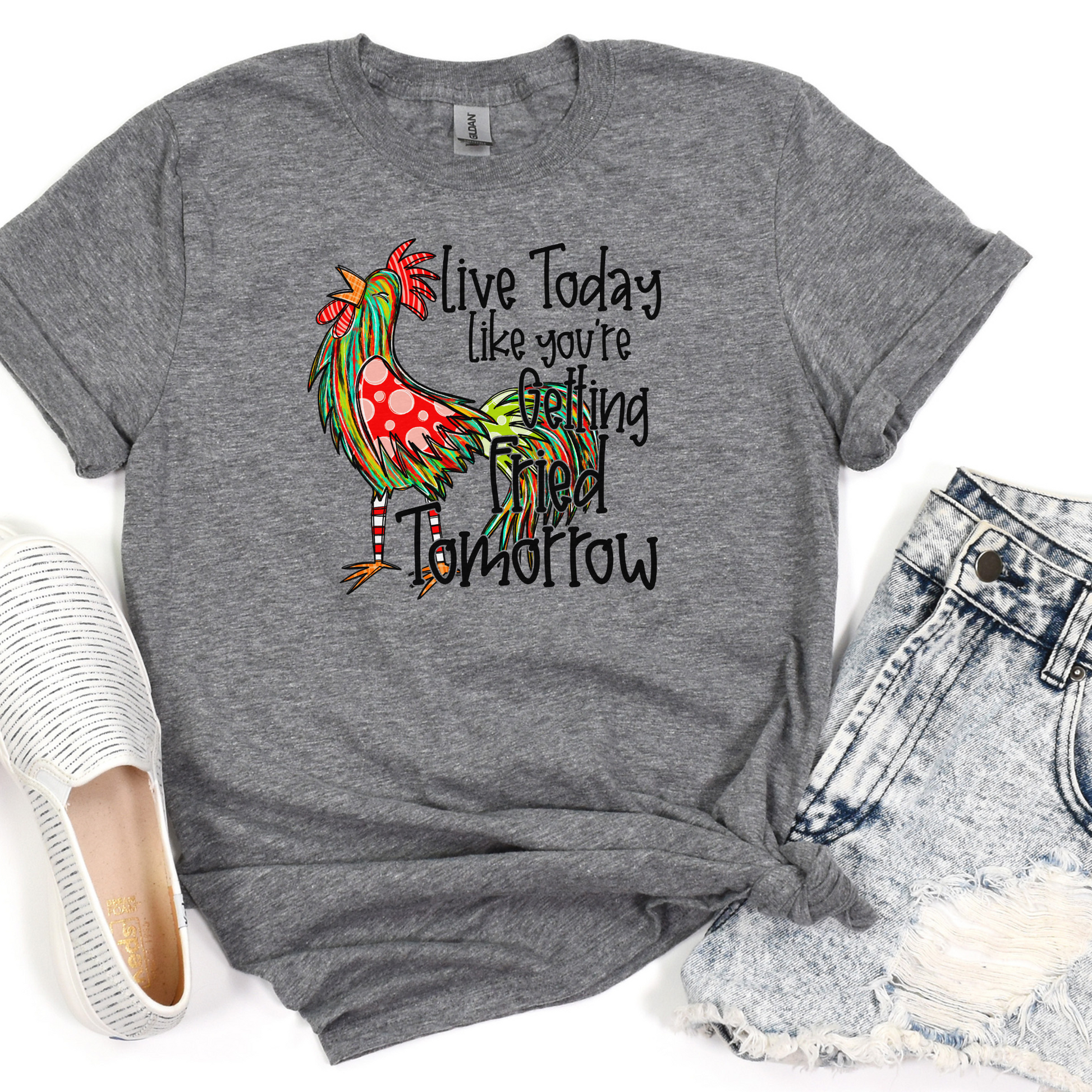 comfy t-shirt with chicken design