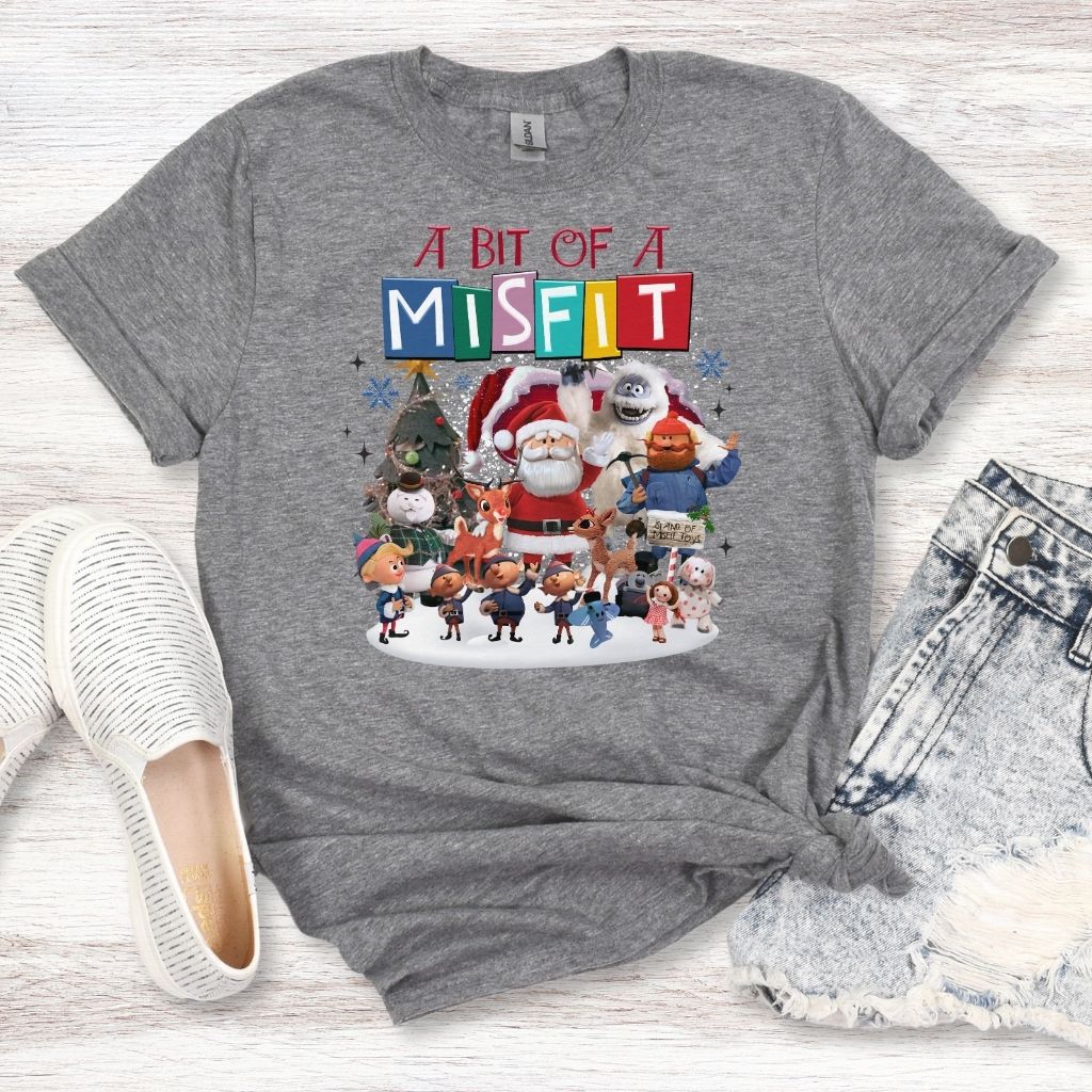 cute festive misfit characters soft fabric shirt