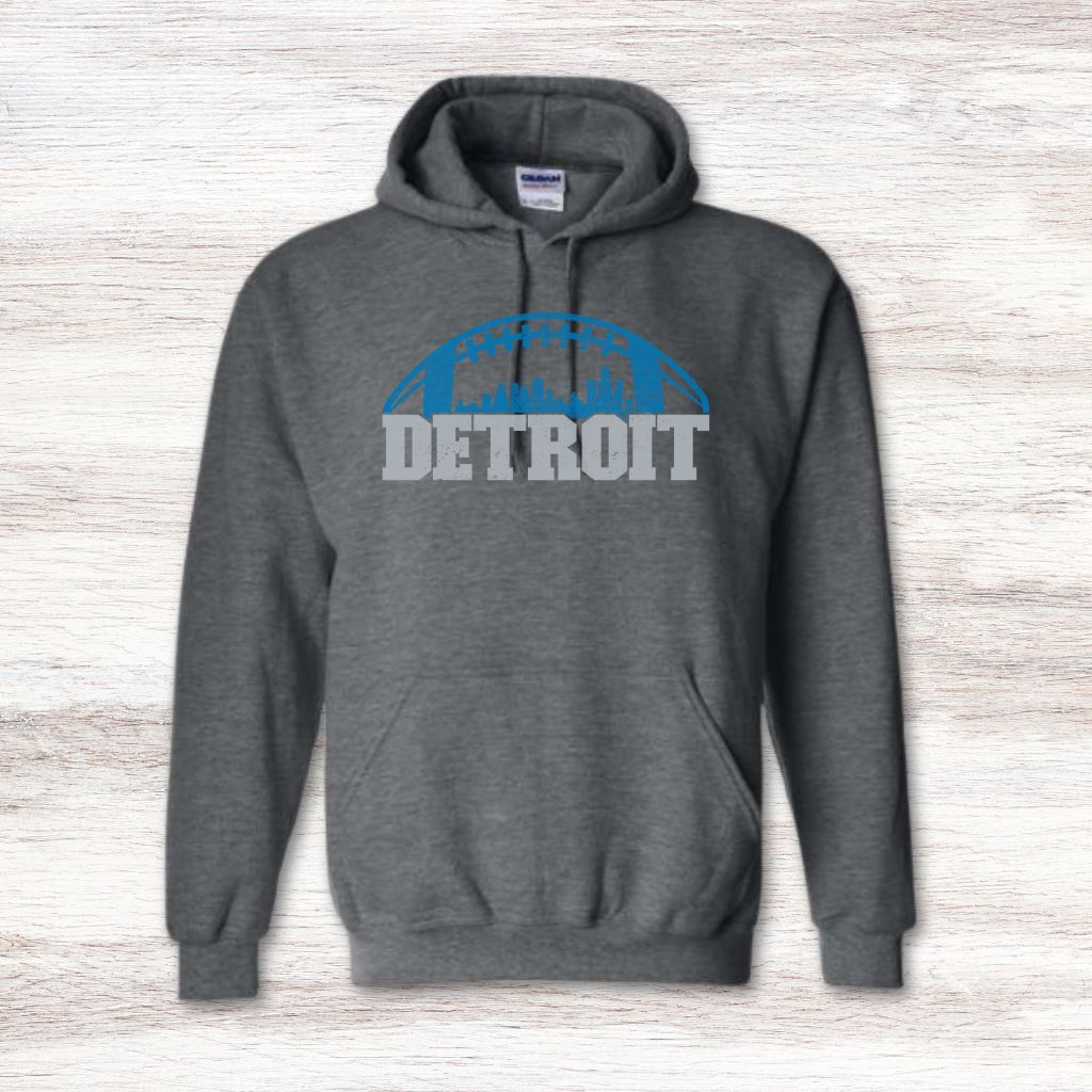 Detroit football skyline sweatshirt for fans