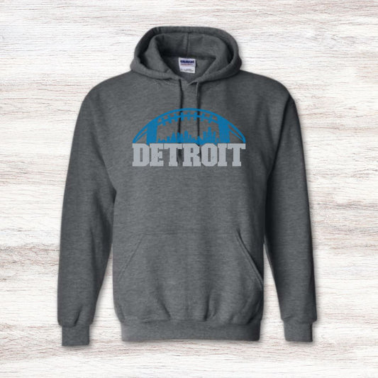 Detroit football skyline sweatshirt for fans