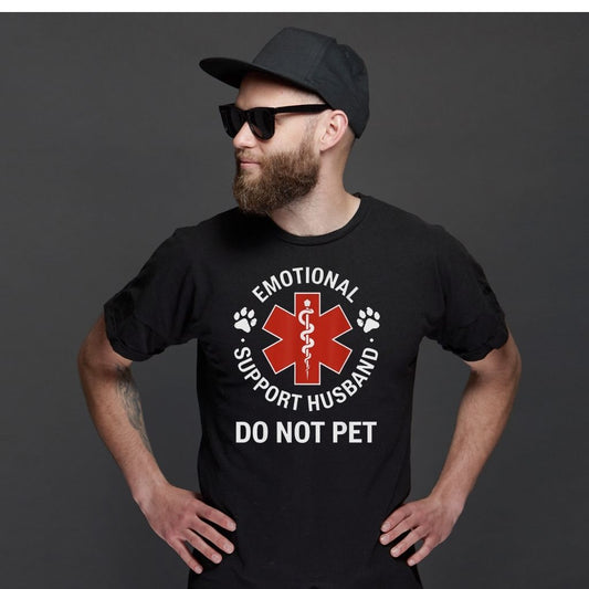 Emotional support husband do not pet t-shirt for men