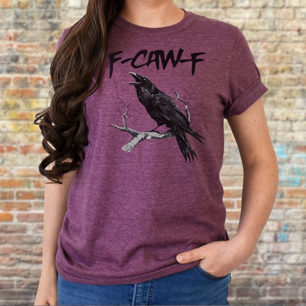 eye-catching humorous raven t-shirt