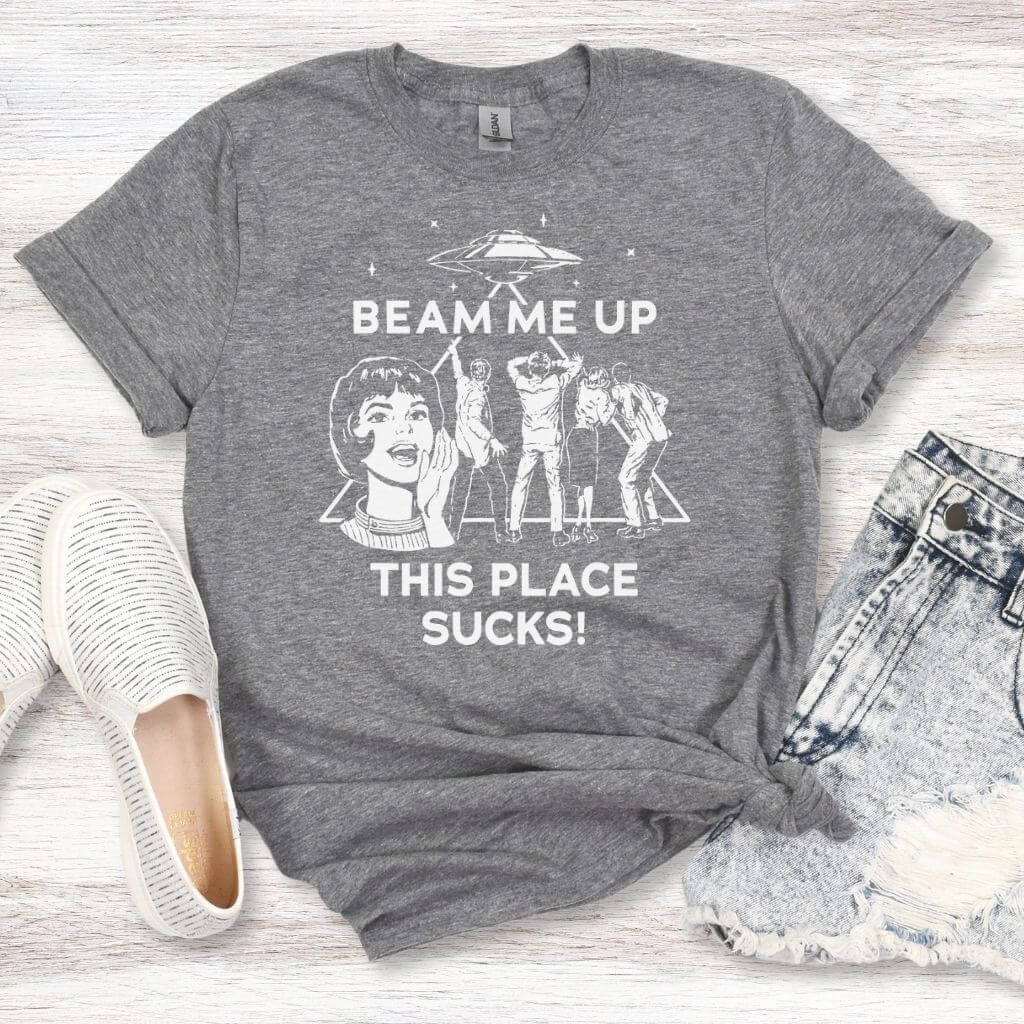 Funny alien abduction humor unisex tee