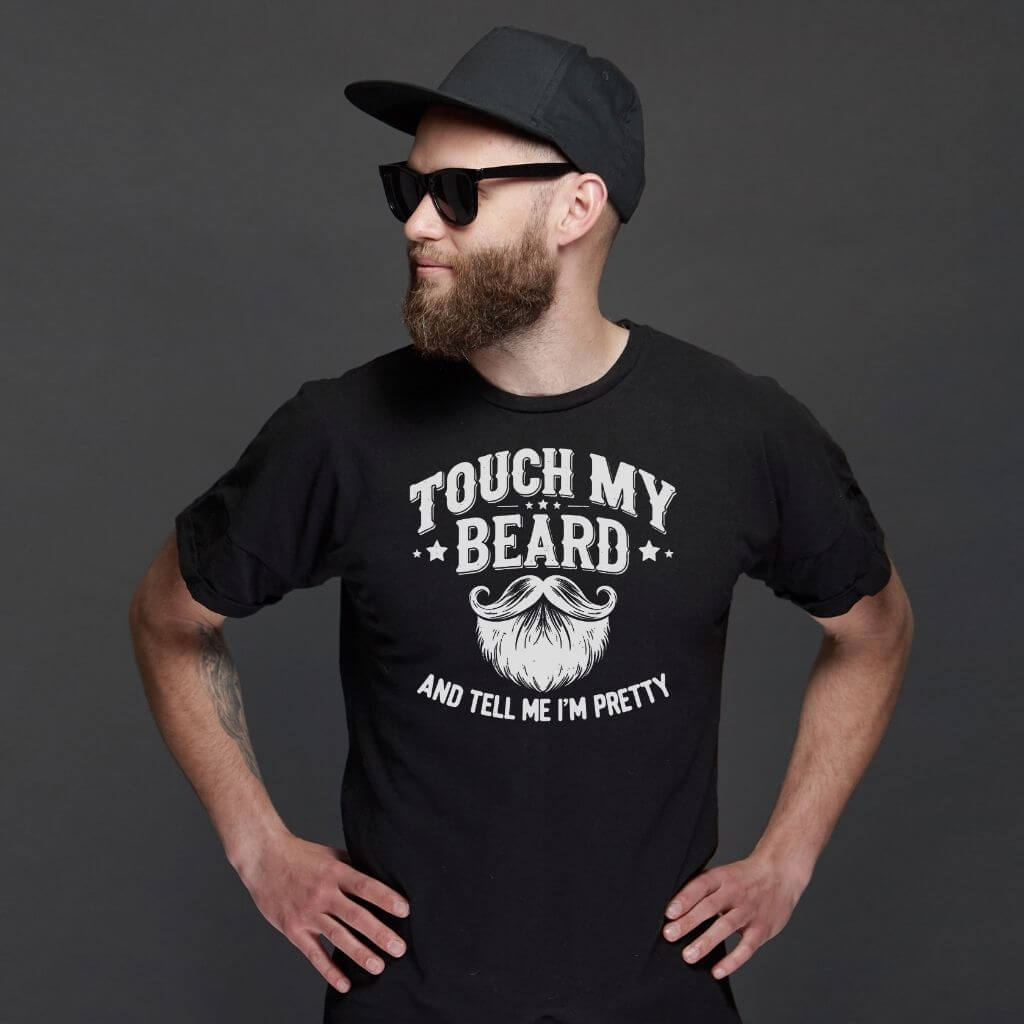 Funny beard graphic t-shirt for men