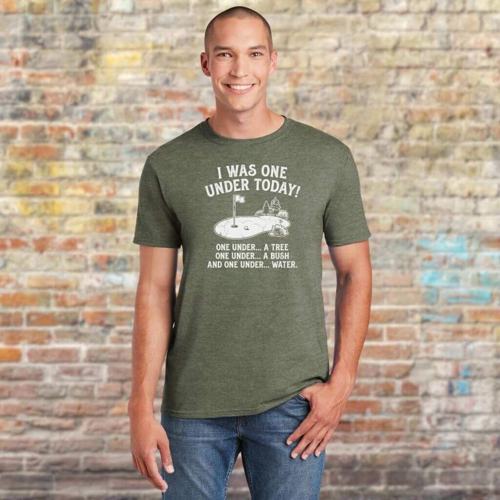 funny golf t-shirt one under joke design for golfers