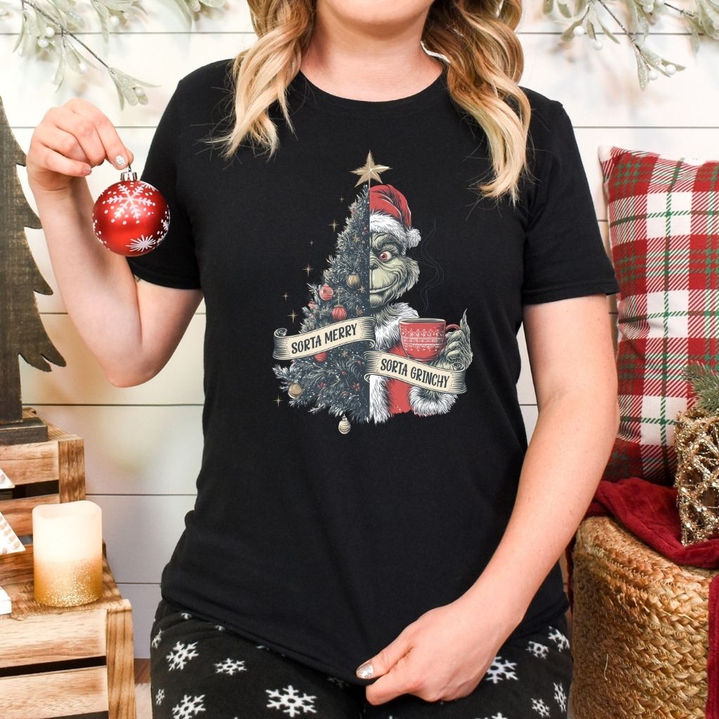 funny holiday grinch lover graphic top
