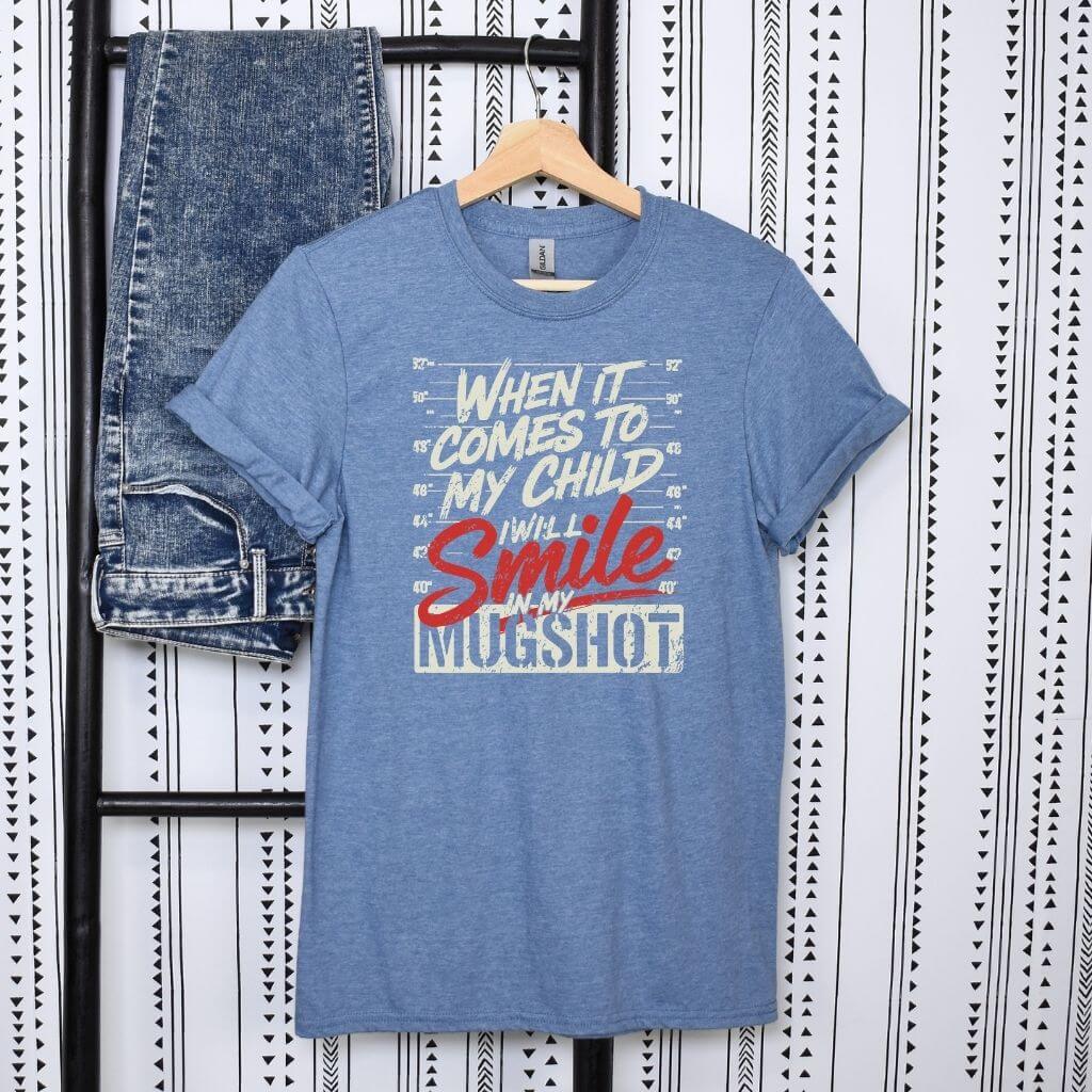 funny mug shot parent t-shirt