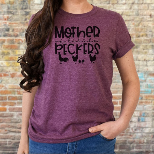 Funny women chicken graphic tee with rooster design
