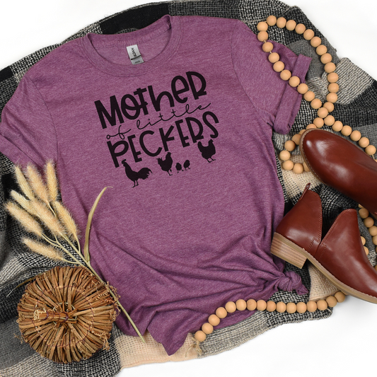 Funny women chicken graphic tee with rooster design