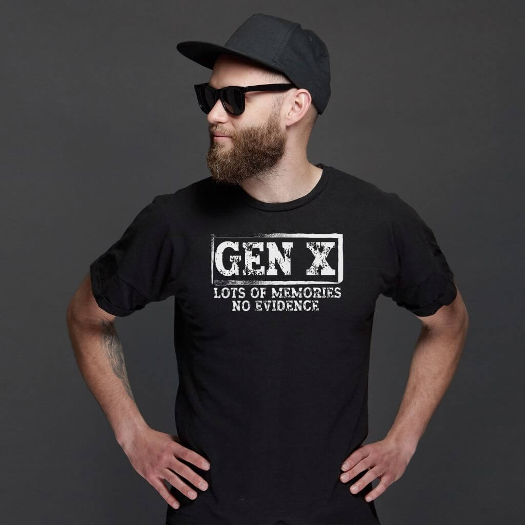 Gen X lots of memories no evidence graphic tee