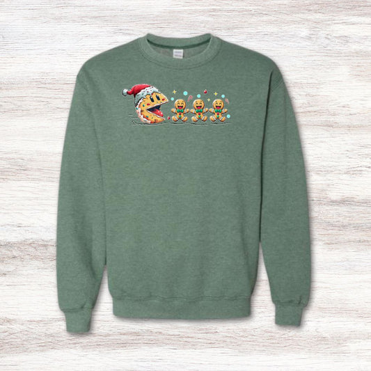 gingerbread cookie pac man holiday sweatshirt design