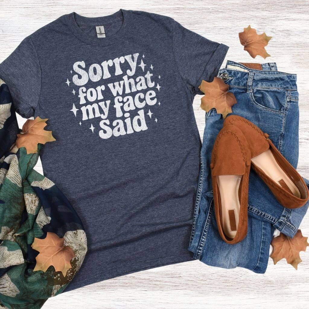 Bold graphic shirt with witty quote