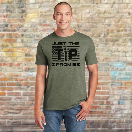funny gun-themed t-shirt for men