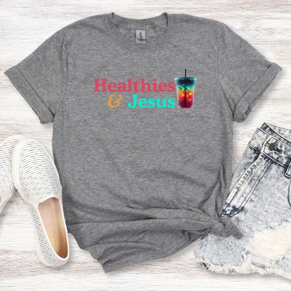 Healthies and Jesus graphic tee