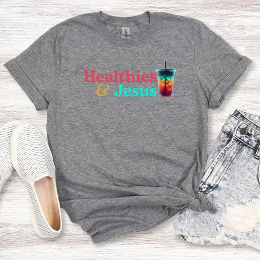 Healthies and Jesus graphic tee