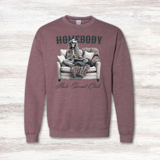 women’s homebody anti social club graphic sweatshirt