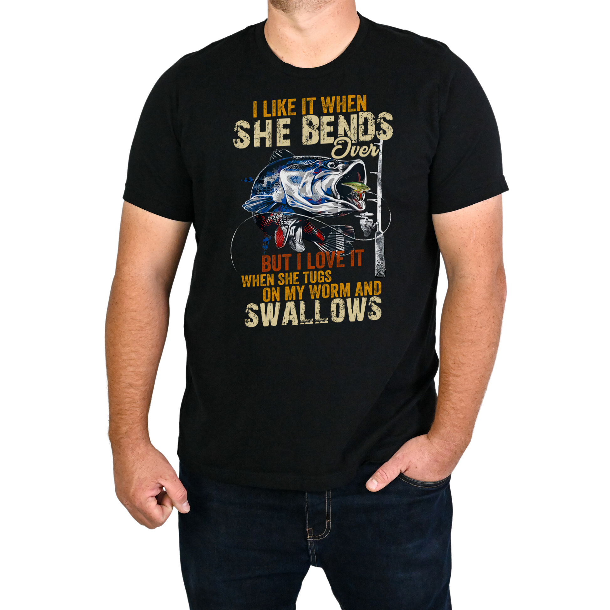 humorous angler graphic tee
