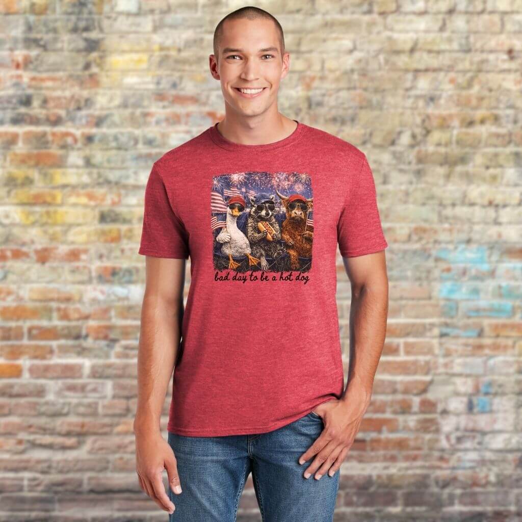 humorous bbq shirt for women red white blue animal design