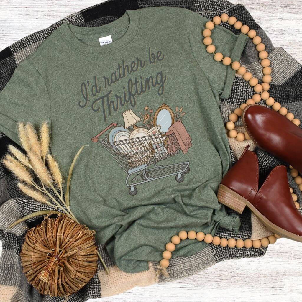 I'd rather be thrifting graphic tee 