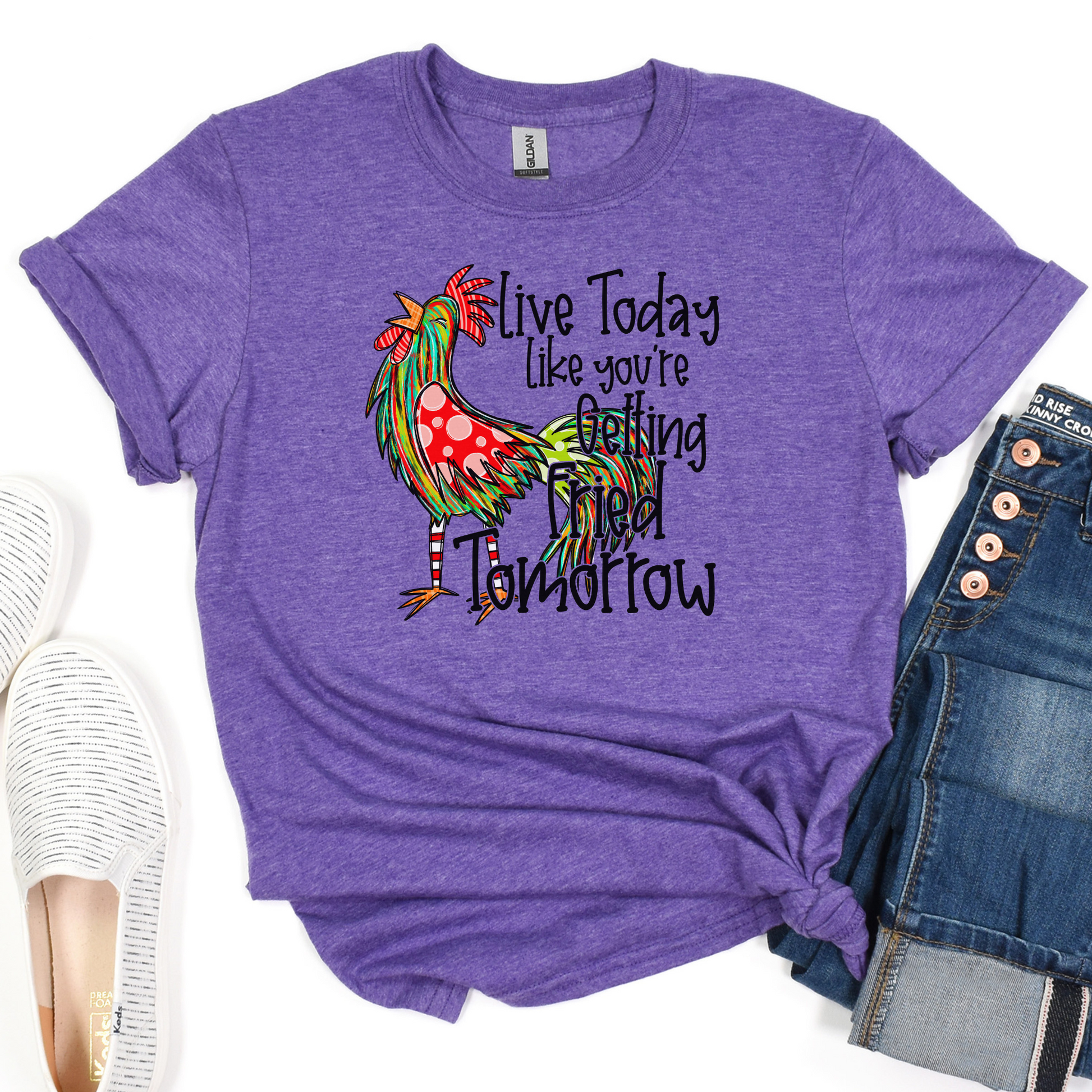  ladies chicken humor t-shirt