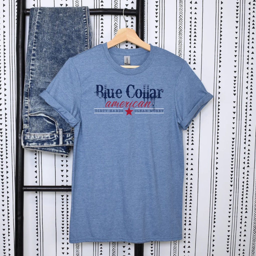 men’s graphic tee with bold work design