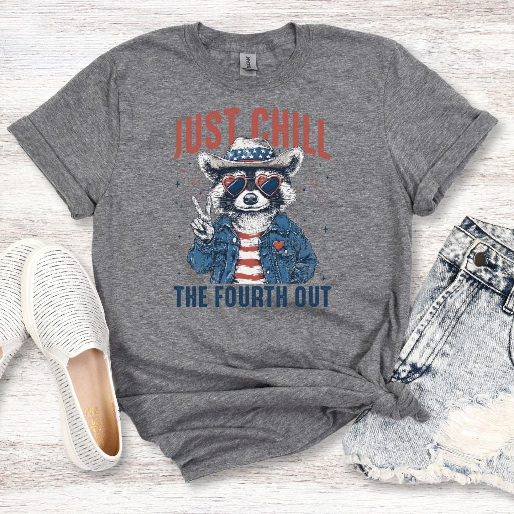 Casual patriotic cotton-blend tee for summer