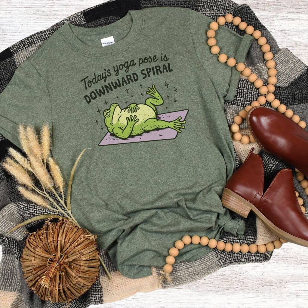 playful yoga pose graphic t-shirt design