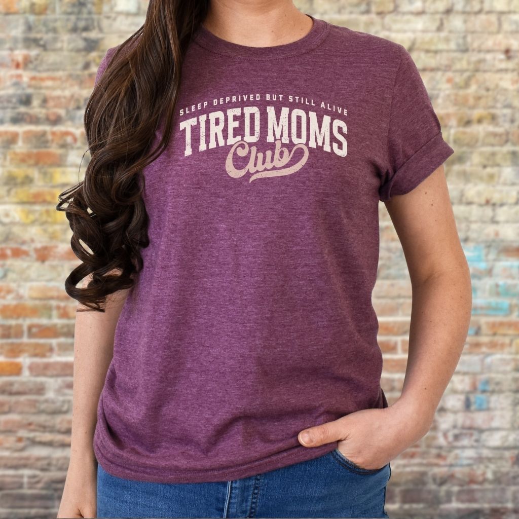 relatable tired mom crew neck shirt