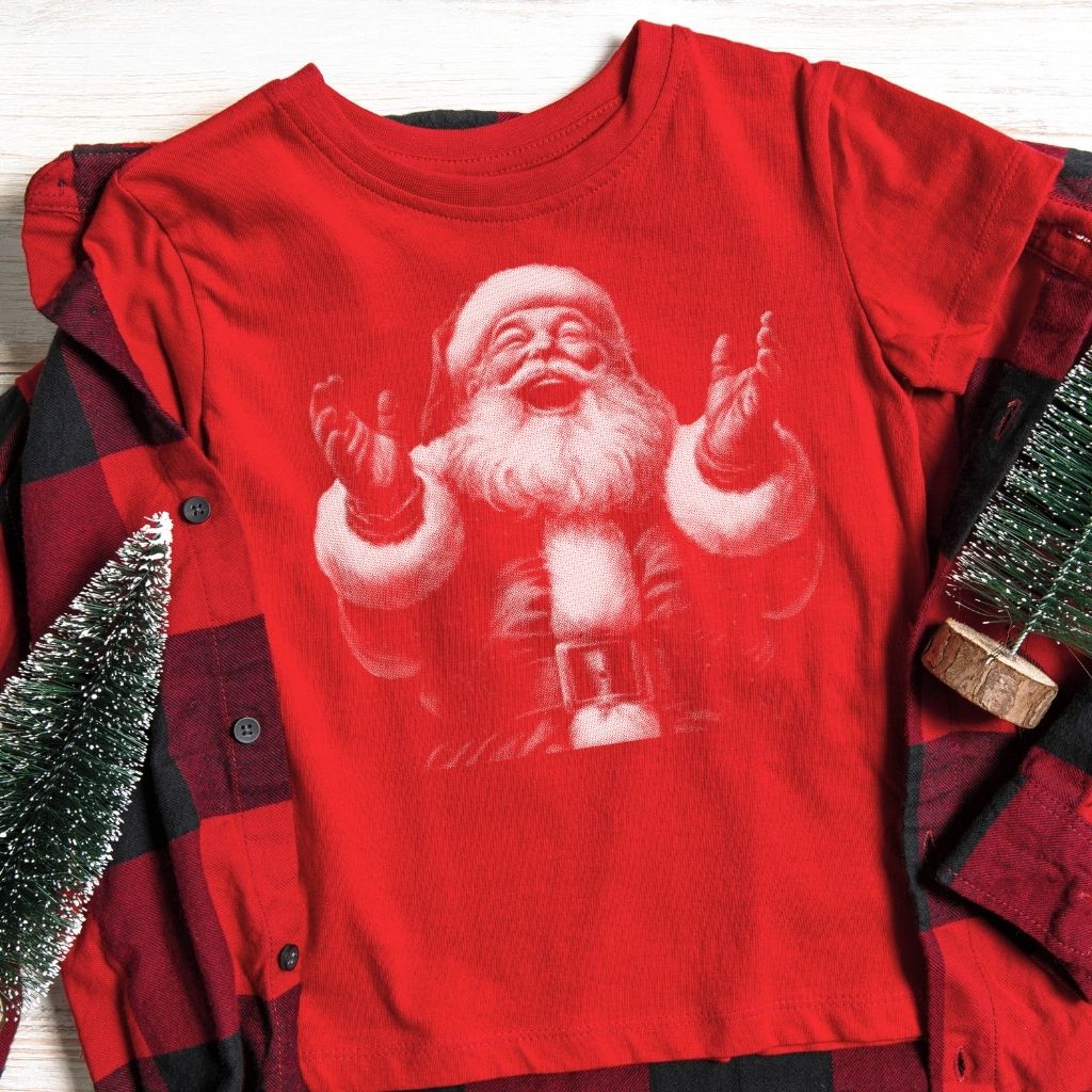 retro christmas santa graphic tee