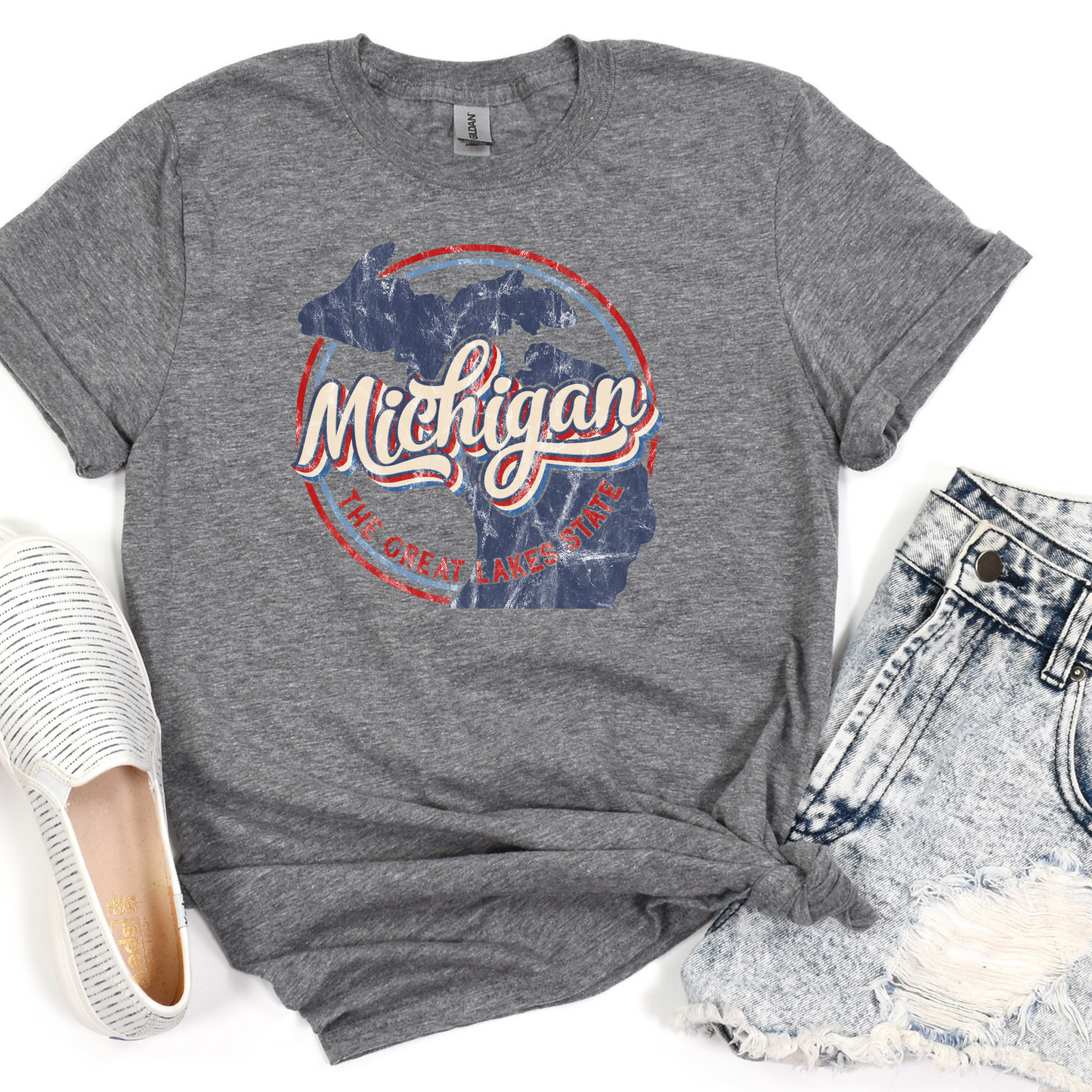 retro great lakes state tee