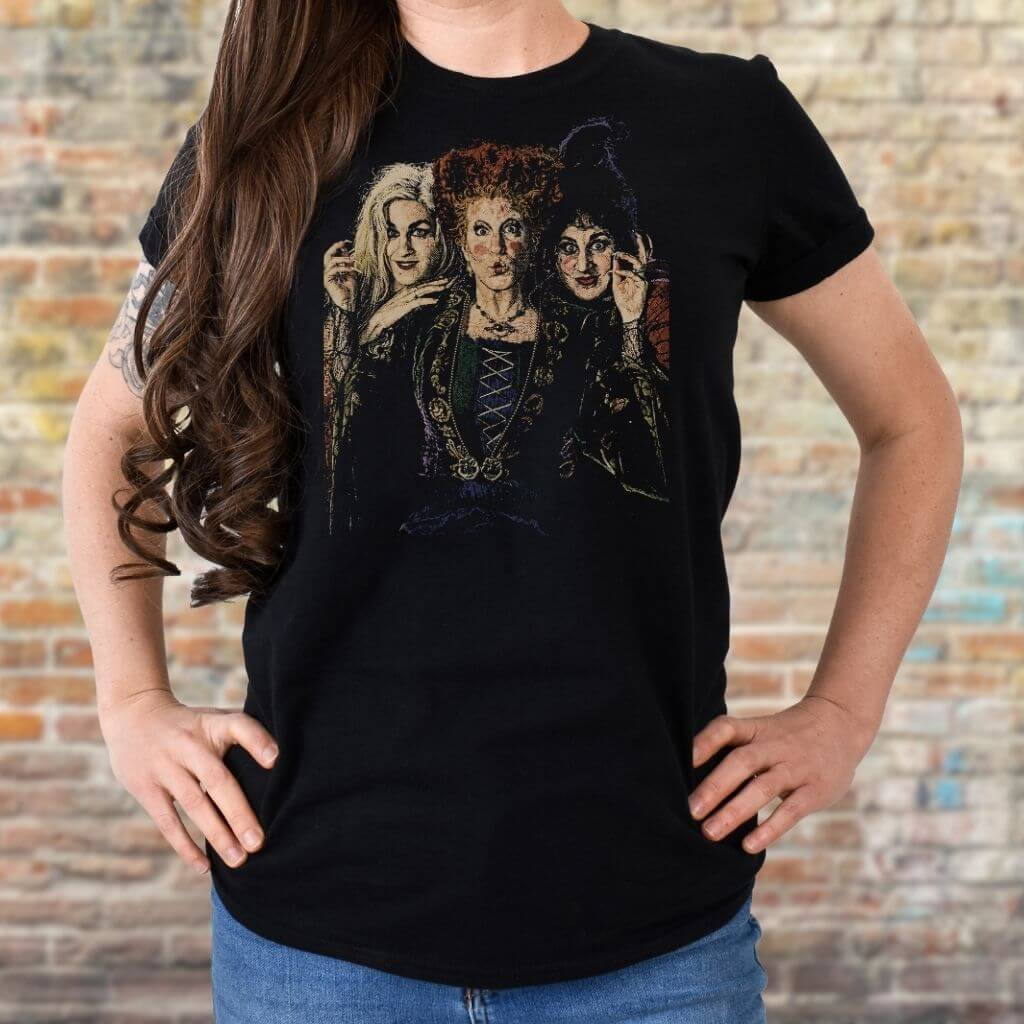 Sanderson Sisters Halloween T-Shirt with spooky graphic design