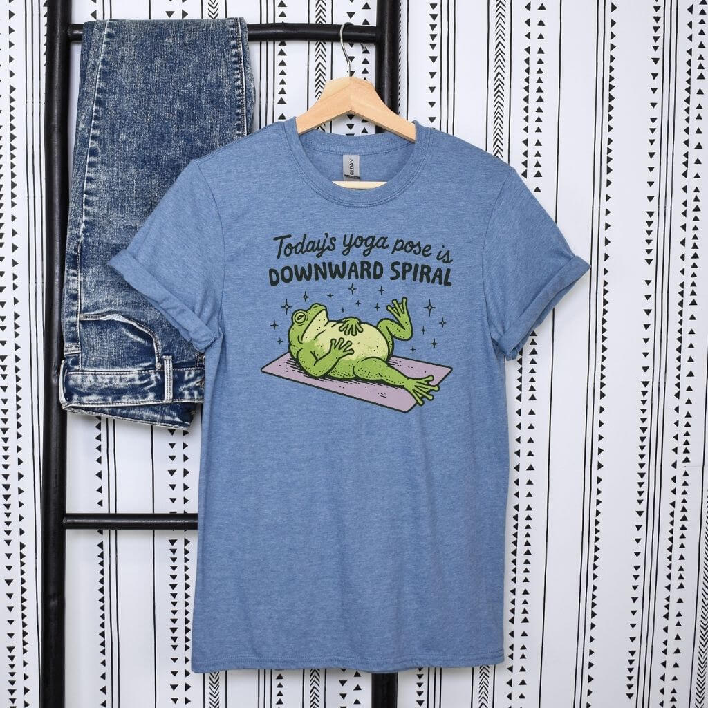 soft downward spiral yoga shirt for women