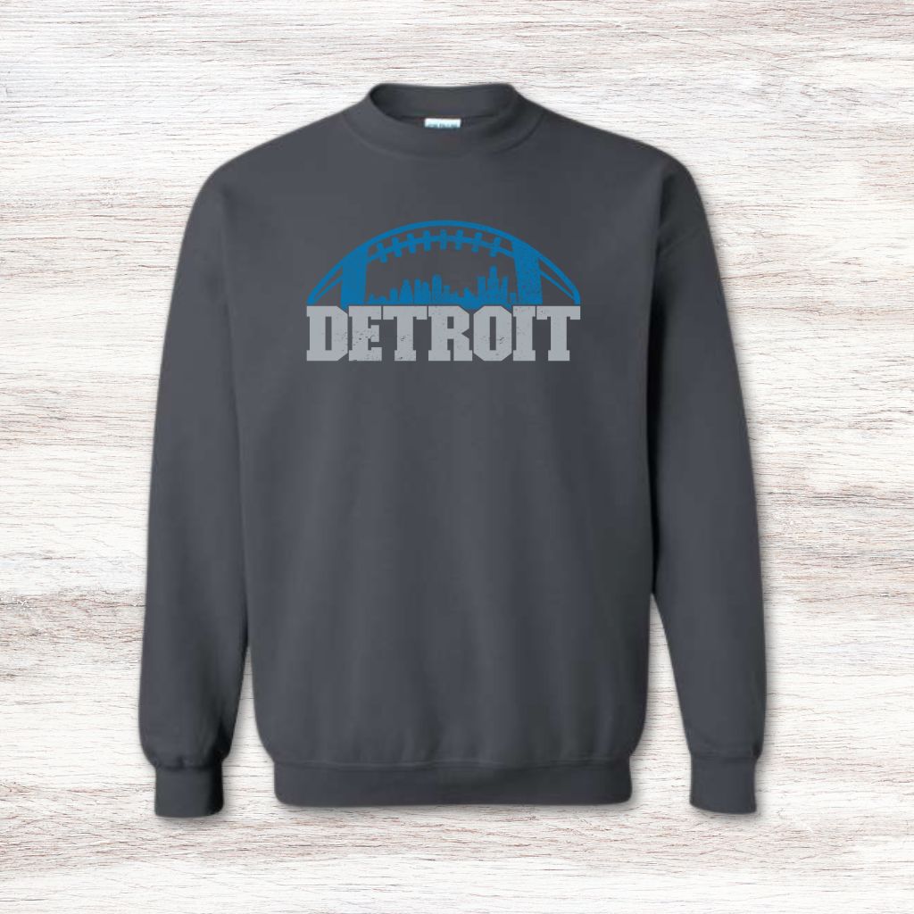 Stylish Detroit football city skyline sweatshirt