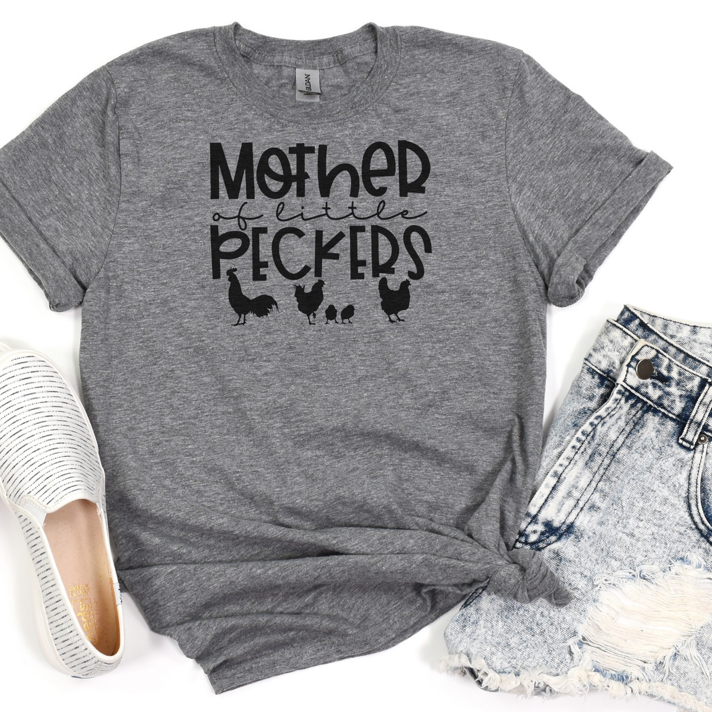 Super-soft chicken lover shirt with hand-applied print