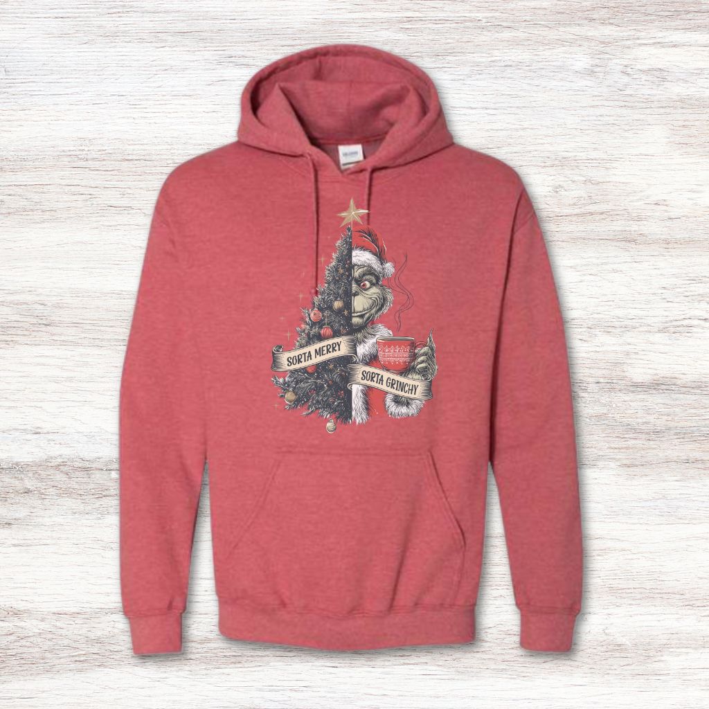 Super-soft festive sweatshirt with playful grinch quote