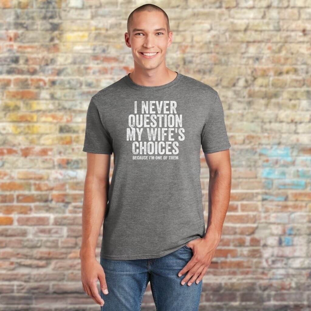 Distressed print witty marriage shirt