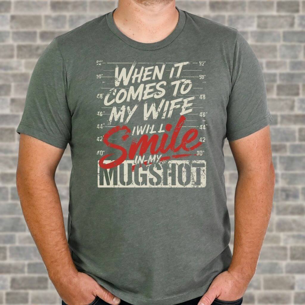 witty marriage humor t-shirt graphic